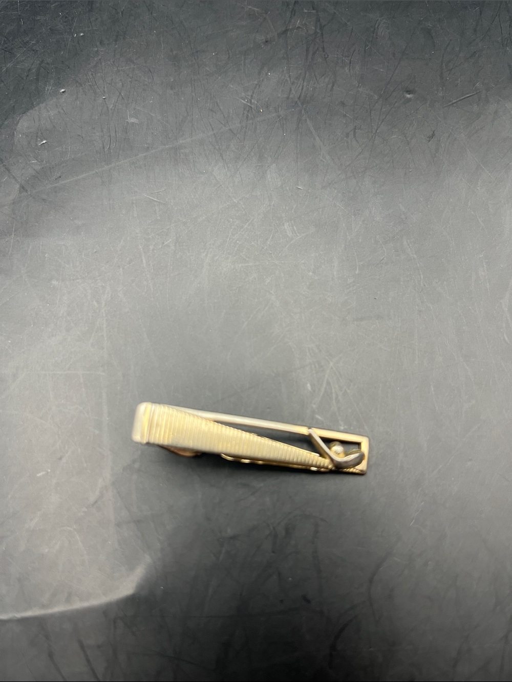 Swank Gold tone Golf Club Tie Clip Bar Vintage golfer